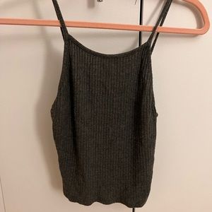 Soft grey knitted Brandy Melville crop top